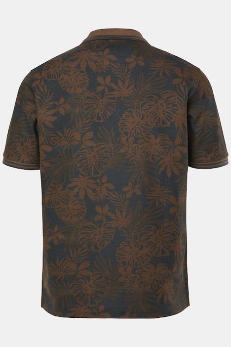 Polo JP 1880 à manches courtes, tissu piqué dans un imprimé all-over - jusqu'au 8 XL