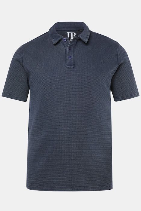 Polo JP 1880 à manches courtes, tissu gaufré, style vintage - jusqu'au 8 XL
