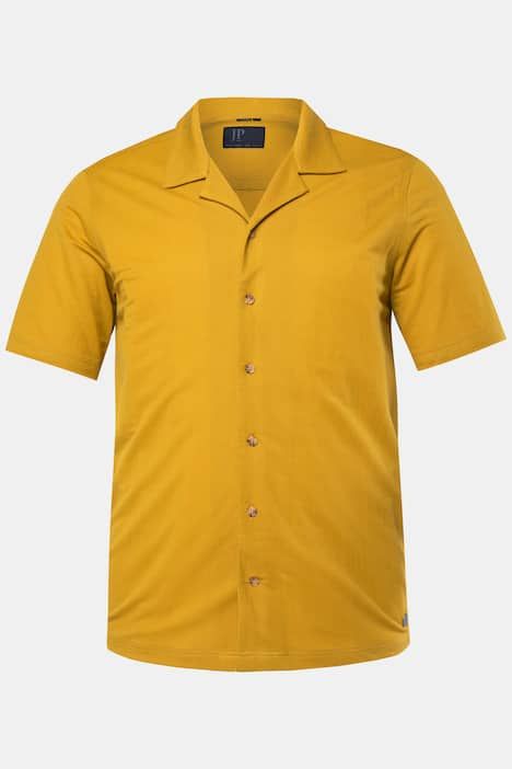Chemise JP1880 finition FLEXNAMIC® aspect soie, manches courtes, col cubain et coupe Cuba-Fit - jusqu'au 8 XL
