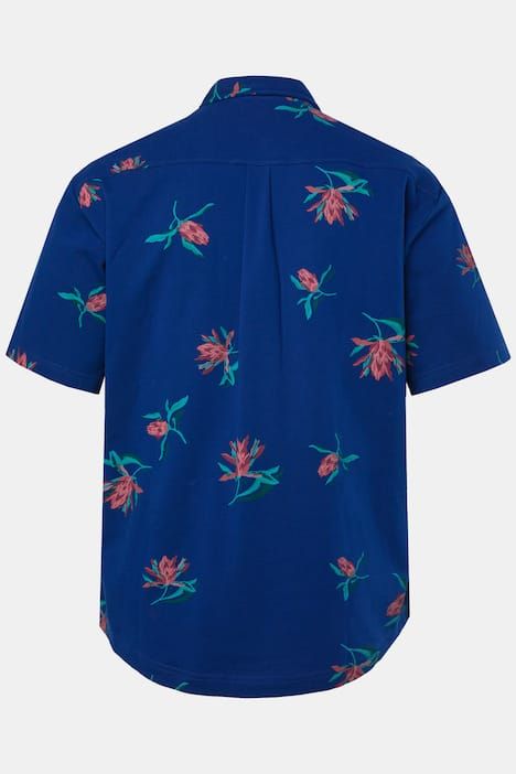 Chemise JP 1880 en maille piquée, manches courtes et col à pointes boutonnées, coupe Modern Fit - jusqu'au 8 XL