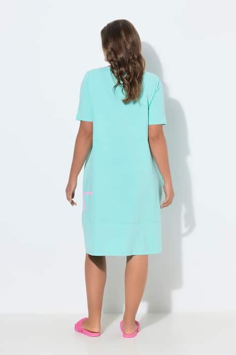 Robe en jersey à col rond et manches mi-hauteur, OEKO-TEX Made in Green