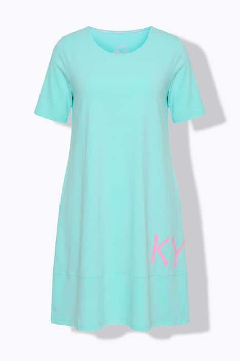 Robe en jersey à col rond et manches mi-hauteur, OEKO-TEX Made in Green