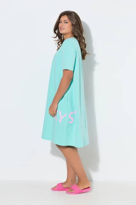 Robe en jersey à col rond et manches mi-hauteur, OEKO-TEX Made in Green