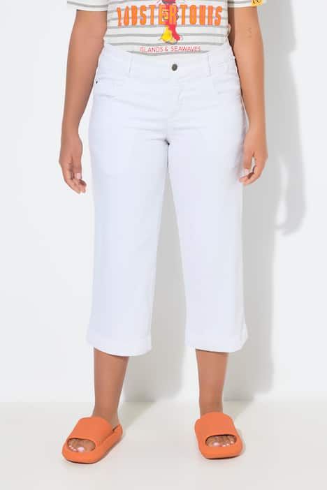 Jean culotte à jambes larges et 5 poches