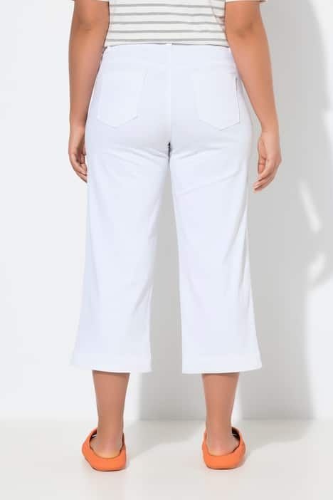 Jean culotte à jambes larges et 5 poches