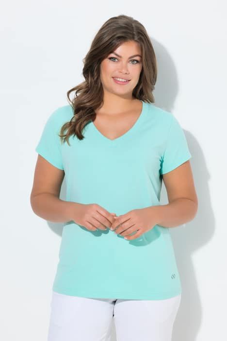 T-shirt à col V et manches 1/2. OEKO-TEX Made in Green