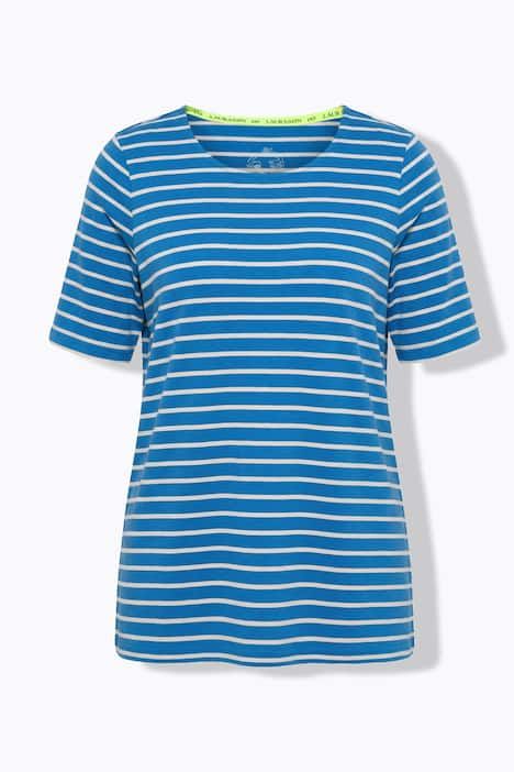 T shirt rayé à col rond et manches 1/2