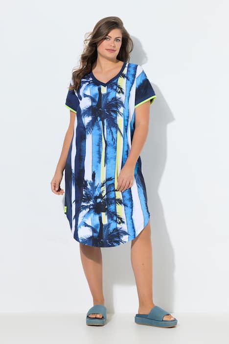 Robe, col en V, certifiée OEKO-TEX®