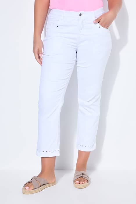 Jean slim 7/8, ourlet brodé