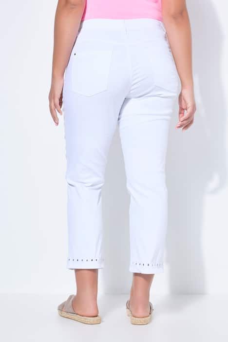 Jean slim 7/8, ourlet brodé