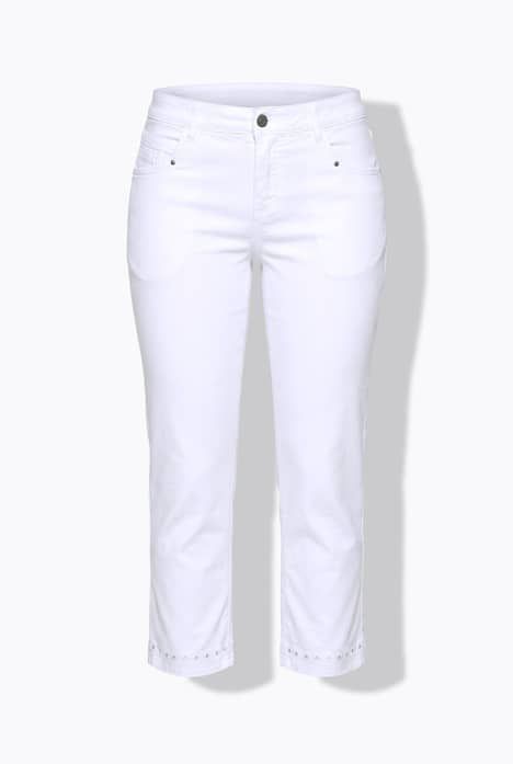Jean slim 7/8, ourlet brodé