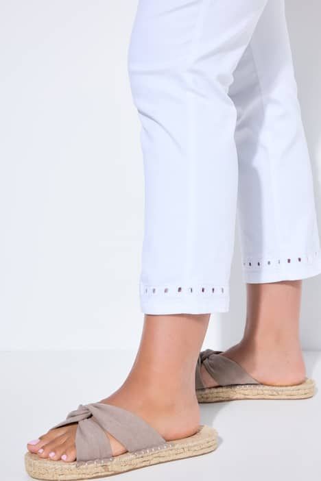 Jean slim 7/8, ourlet brodé