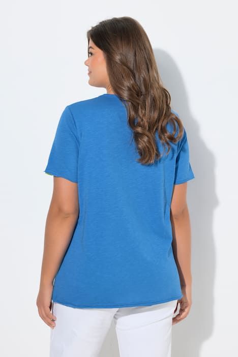 T-shirt, col en V, manches 1/2, certifié OEKO-TEX