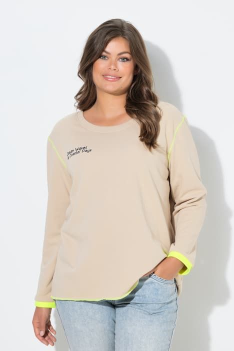 Sweat-shirt à col rond, imprimé palmiers au dos