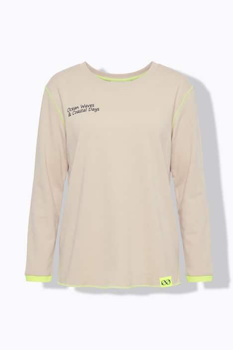 Sweat-shirt à col rond, imprimé palmiers au dos