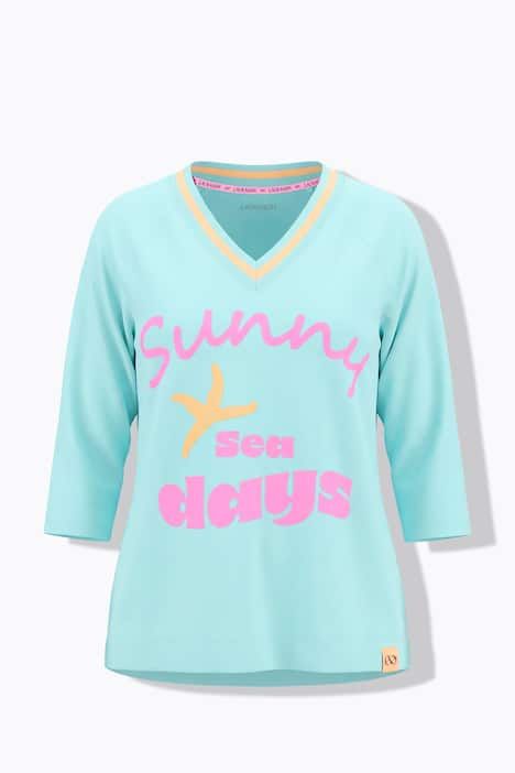 Sweat-shirt, col en V, manches 3/4