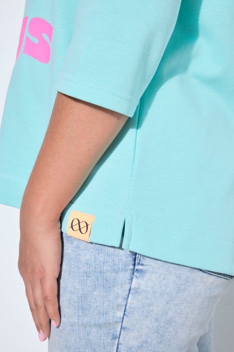 Sweat-shirt, col en V, manches 3/4