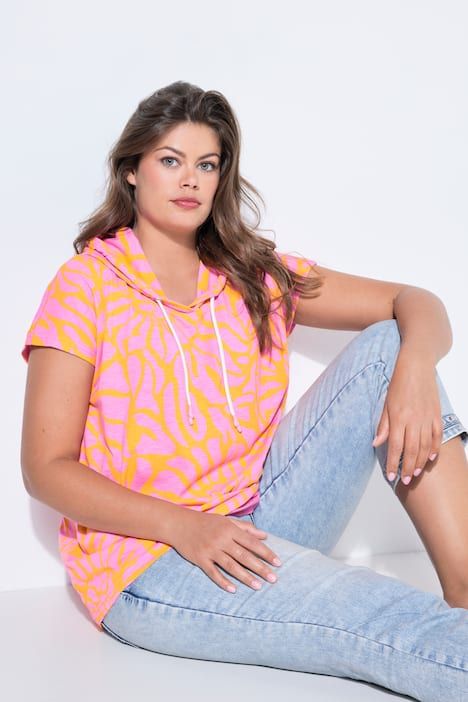 T-shirt à capuche, manches courtes, impression intégrale