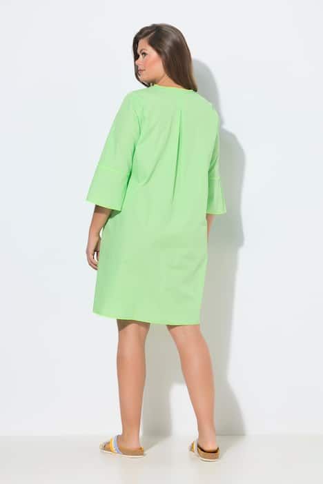 Robe tunique, manches 3/4, coupe en A, imprimé