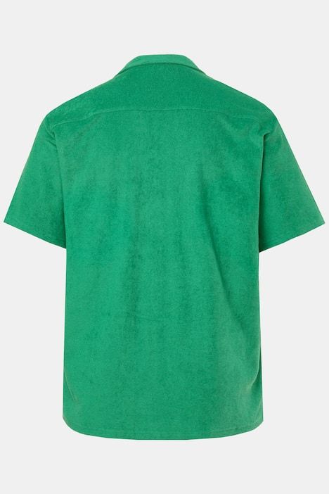 Chemise STHUGE à manches courtes et col cubain, tissu éponge, coupe « flottante » – jusqu'au 8 XL