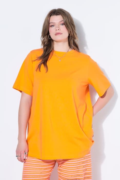 T-shirt long à col rond et manches courtes