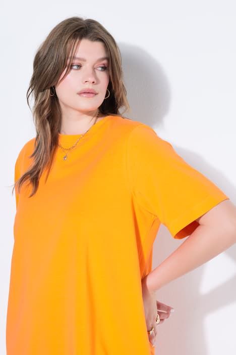 T-shirt long à col rond et manches courtes