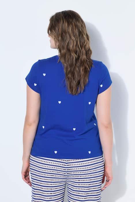 T-shirt à col rond, avec cœurs