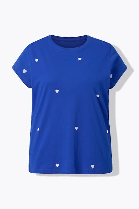 T-shirt à col rond, avec cœurs