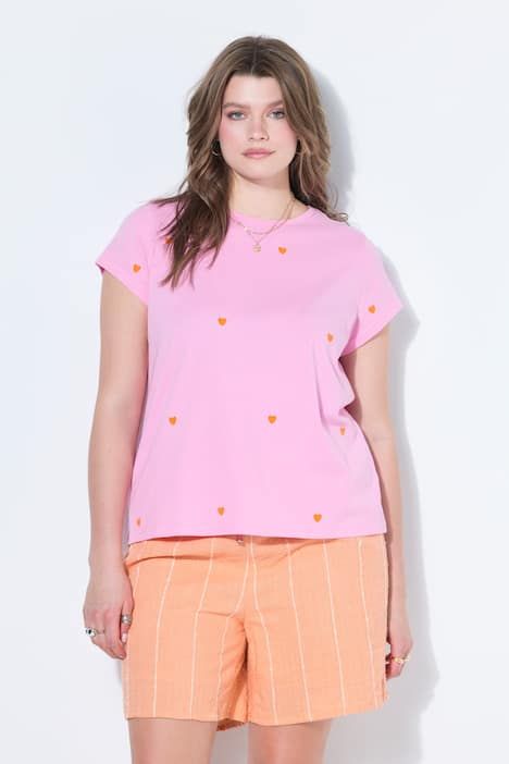 T-shirt à col rond, avec cœurs