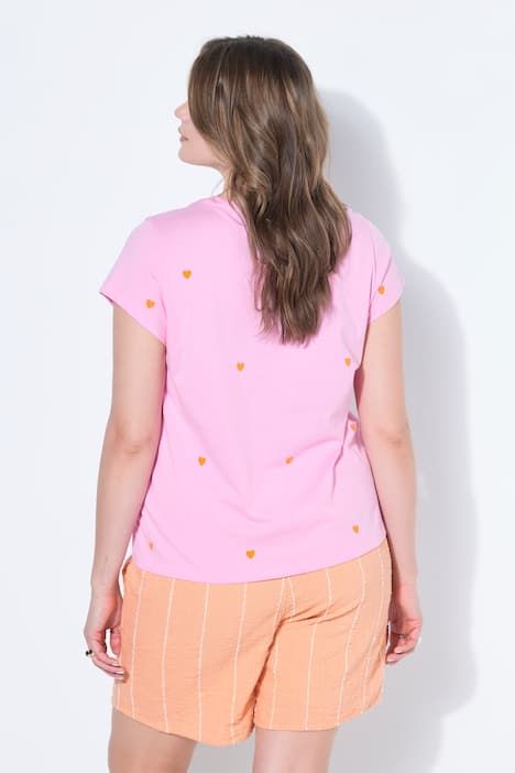 T-shirt à col rond, avec cœurs