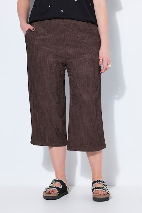 Jupe-culotte en jersey texturé, jambe large