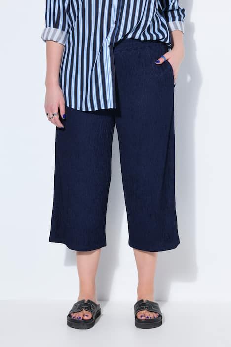 Jupe-culotte en jersey texturé, jambe large