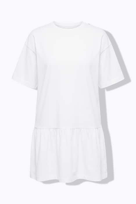 Robe en jersey avec volant, manches courtes et coupe évasée