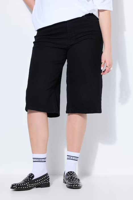 Jorts / short en jean, 5 poches, jambe fortement évasée