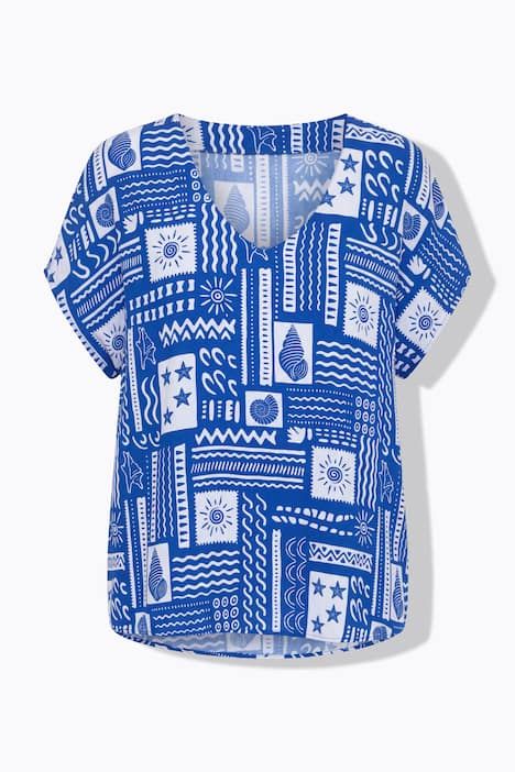 Blouse oversize, imprimé carreaux