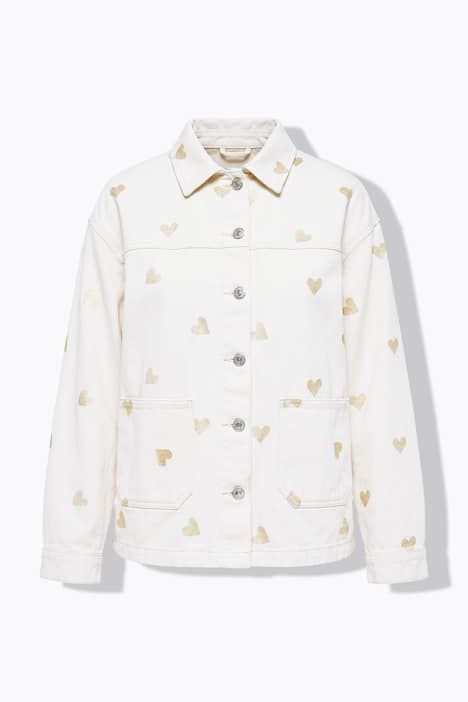 Veste en jean oversize à cœurs, denim épais