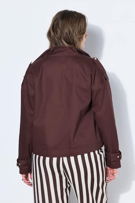 Veste utility oversize, grandes poches, col montant
