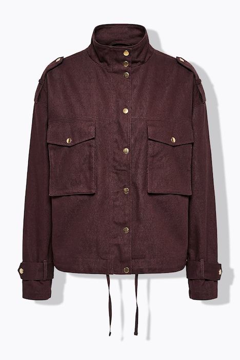 Veste utility oversize, grandes poches, col montant