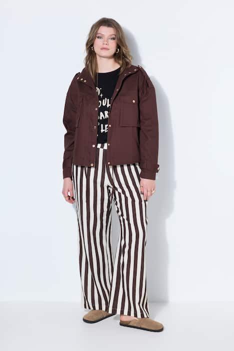Veste utility oversize, grandes poches, col montant