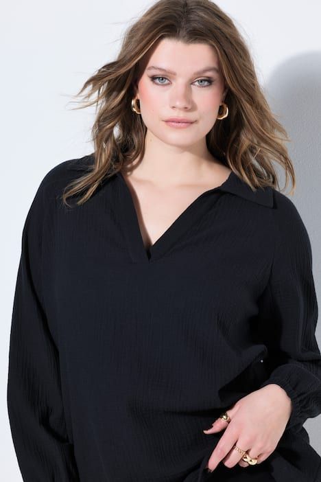 Tunique en mousseline, manches longues raglan amples