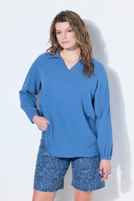 Tunique en mousseline, manches longues raglan amples