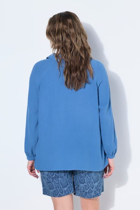 Tunique en mousseline, manches longues raglan amples