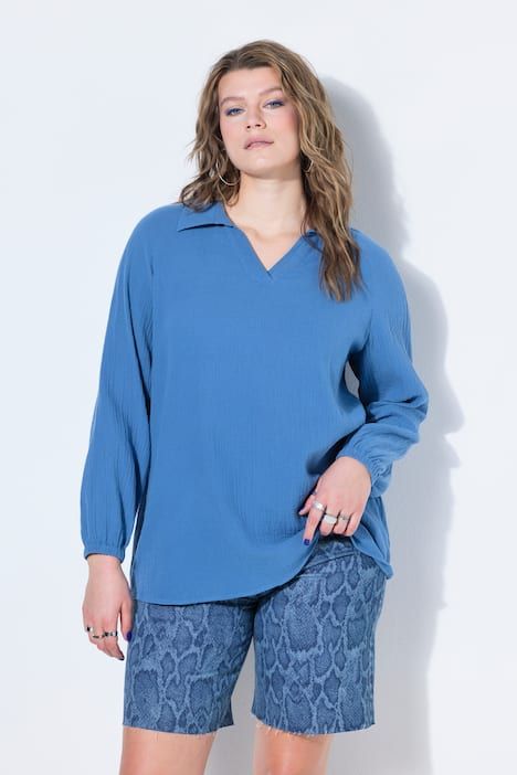 Tunique en mousseline, manches longues raglan amples