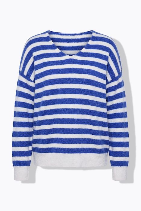 Pull boxy en maille rayée