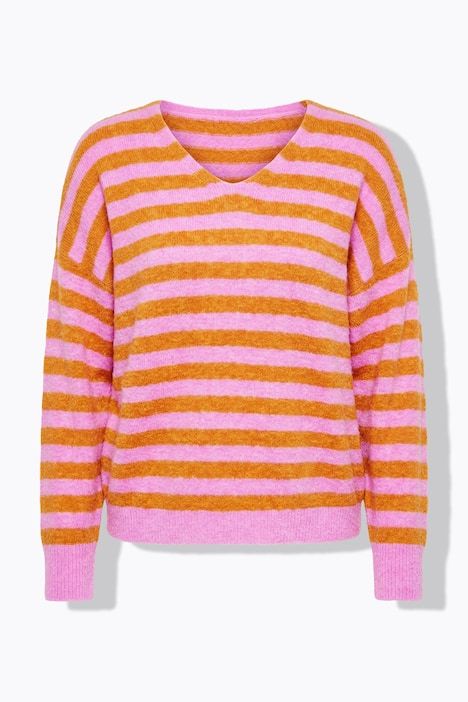 Pull boxy en maille rayée