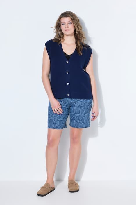 Gilet en maille, coupe ample, col en V