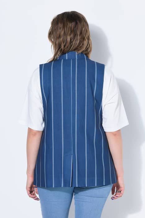 Blazer évasé sans manches, rayures tennis, fentes latérales