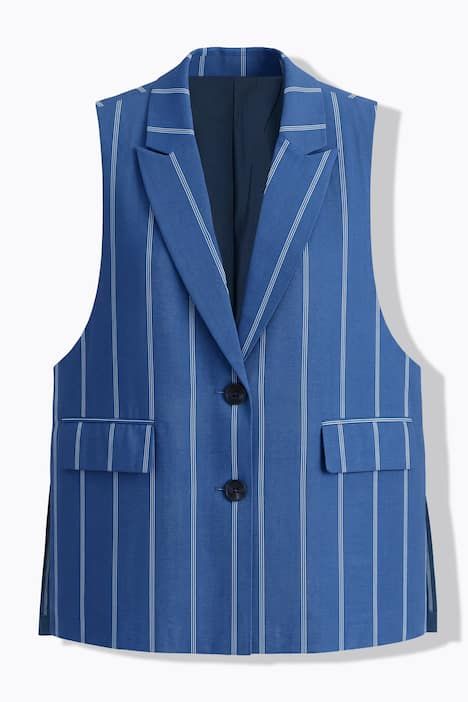 Blazer évasé sans manches, rayures tennis, fentes latérales