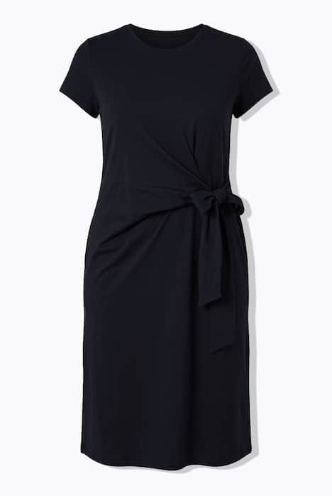 Robe midi en jersey évasée, drapé
