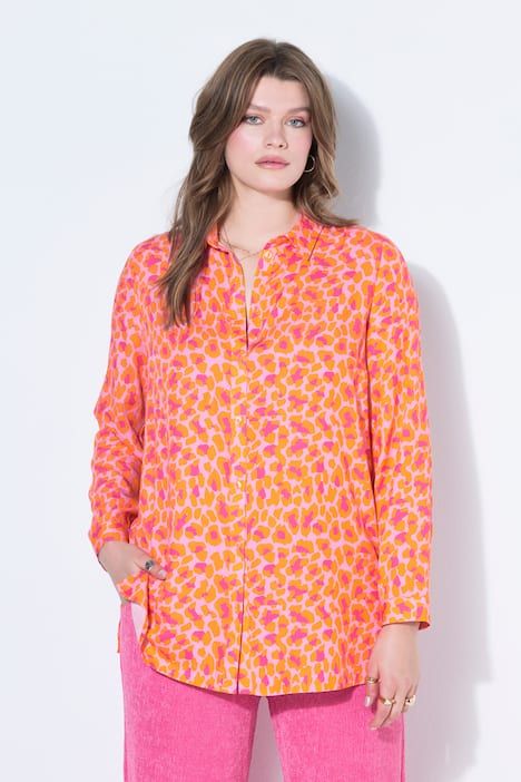 Chemisier droit, imprimé léopard coloré